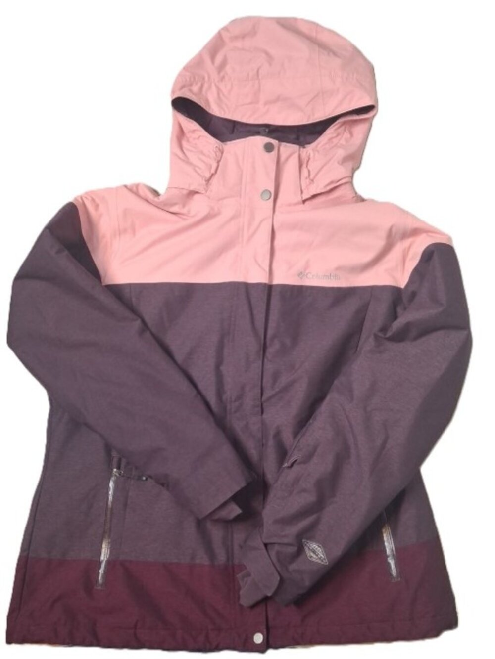Columbia Women’s XL Omni-Heat Omni-Tech Ski Jacket Purple Colorblock Waterproof